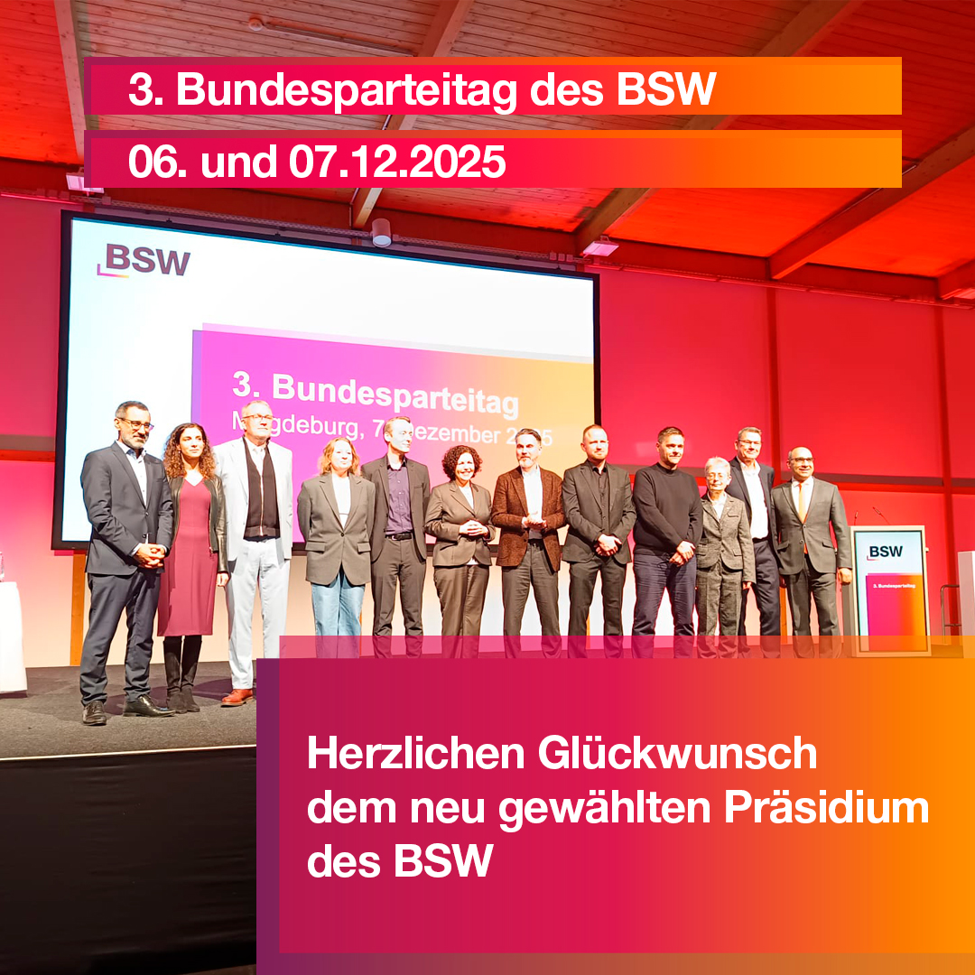 Zweiter Tag des BPT des BSW am 07. Dezember 2025